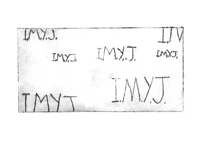 etching of letters print