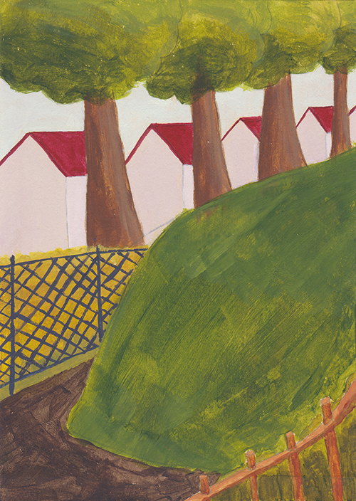 painting of grass field lump