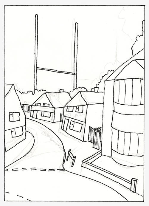 drawing of rugby posts by Will Dalton